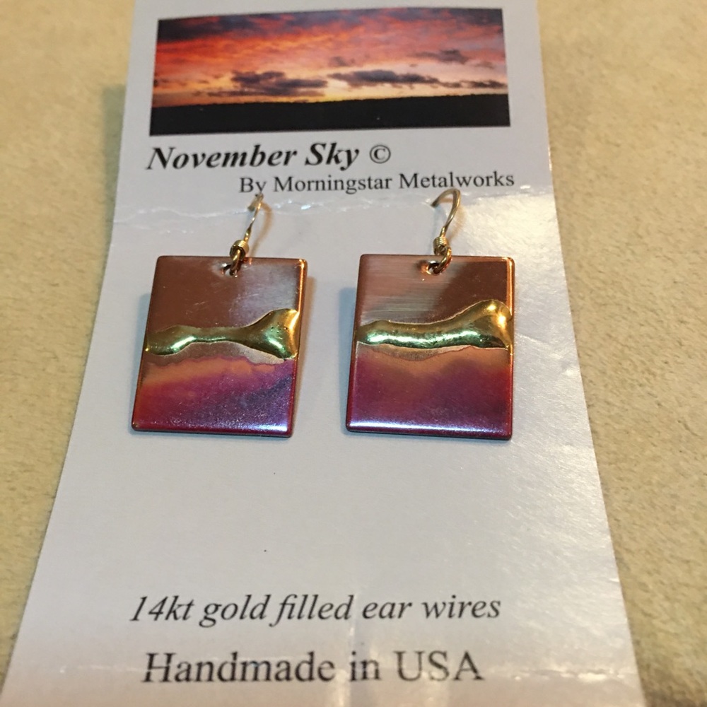 Handmade Copper and Brass Earrings NWT